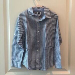 Janie and Jack Blue and White Strip Shirt